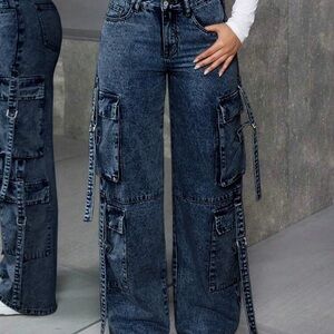 NWT - Women's Blue Cargo Jeans